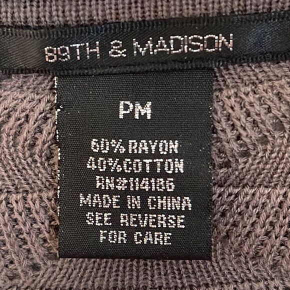 89 & Madison knit crop long sleeve cardigan, olive green, size M petite - Picture 2 of 8